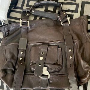 Chloe distressed leather womens satchel